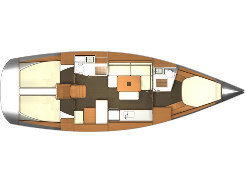 charteryacht Dufour 405 La Digue in Kroatien von Trend Travel Yachting grundriss
